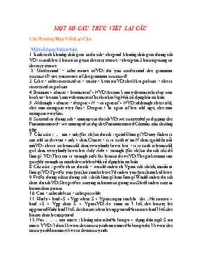Một số cấu trúc viết lại câu Tiếng anh lớp 7